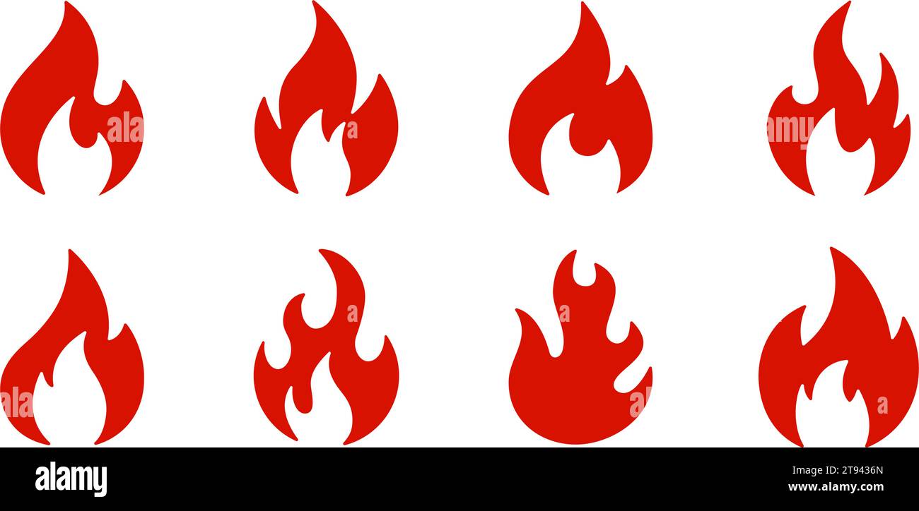 Fire icons set. Fire symbol set. Vector illustration Stock Vector Image ...