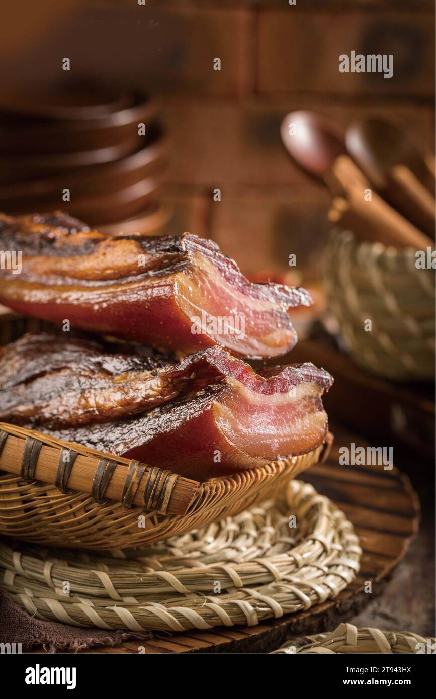 preserved meats（Waxed Meat），cured meat, chinese smoked Bacon Stock