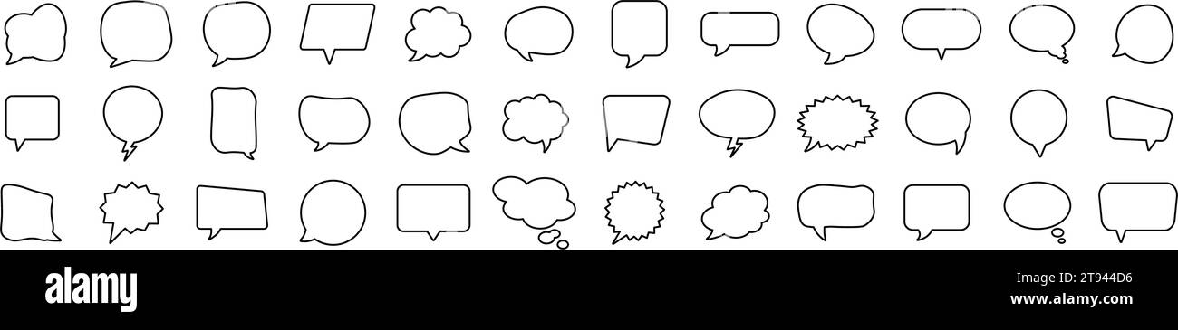 Speech bubble icon set. Linear style. Vector illustration Stock Vector ...