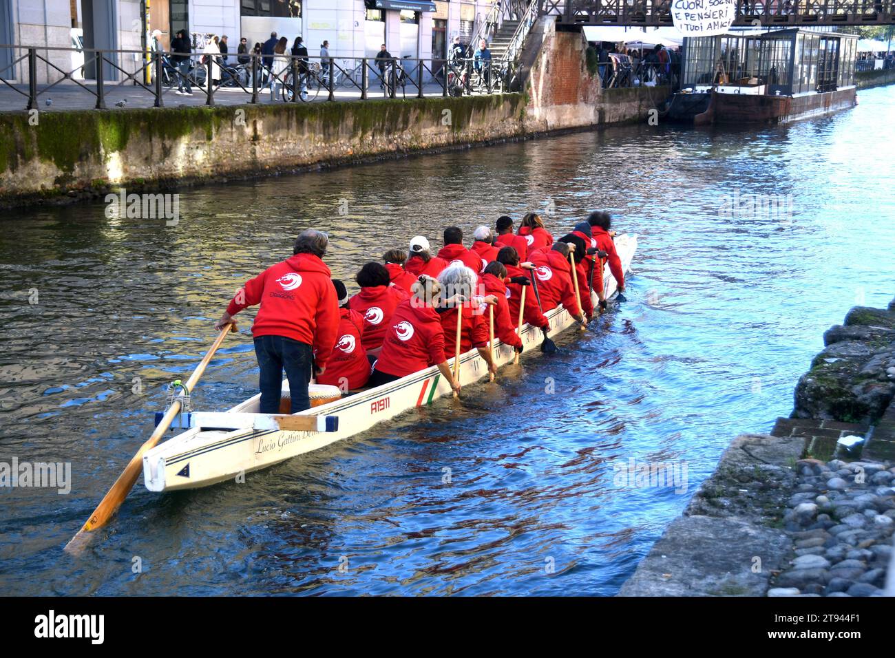 Milano Italy - Naviglio great - Naviglio Dragons Stock Photo