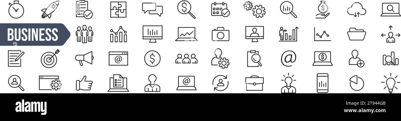 Business icon. Business icon set. Linear style Stock Vector Image & Art ...