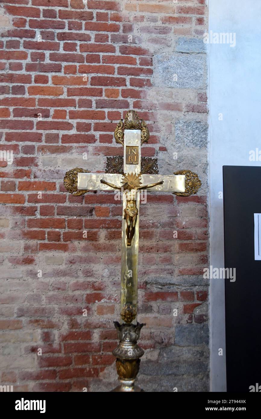 Milano Italy - Basilica of Sant'Eustorgio - Cappella Portinari crucifix Stock Photo