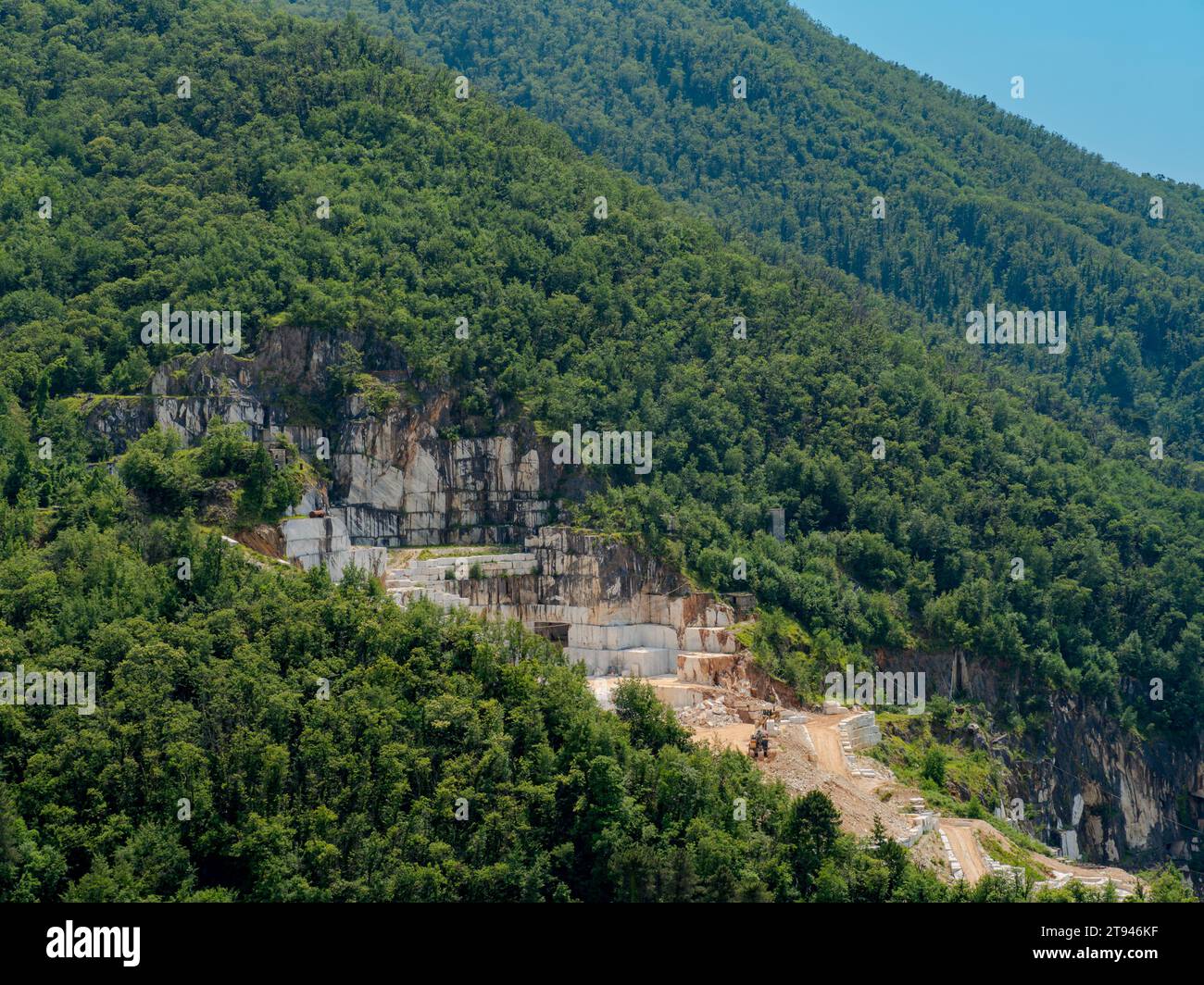 The Apuan Alps around Carraram Italy where marbles is mined Stock Photo