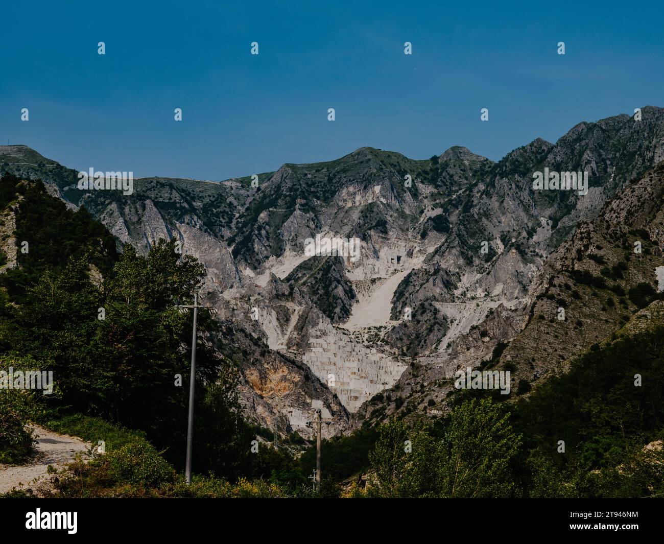 The Apuan Alps around Carraram Italy where marbles is mined Stock Photo