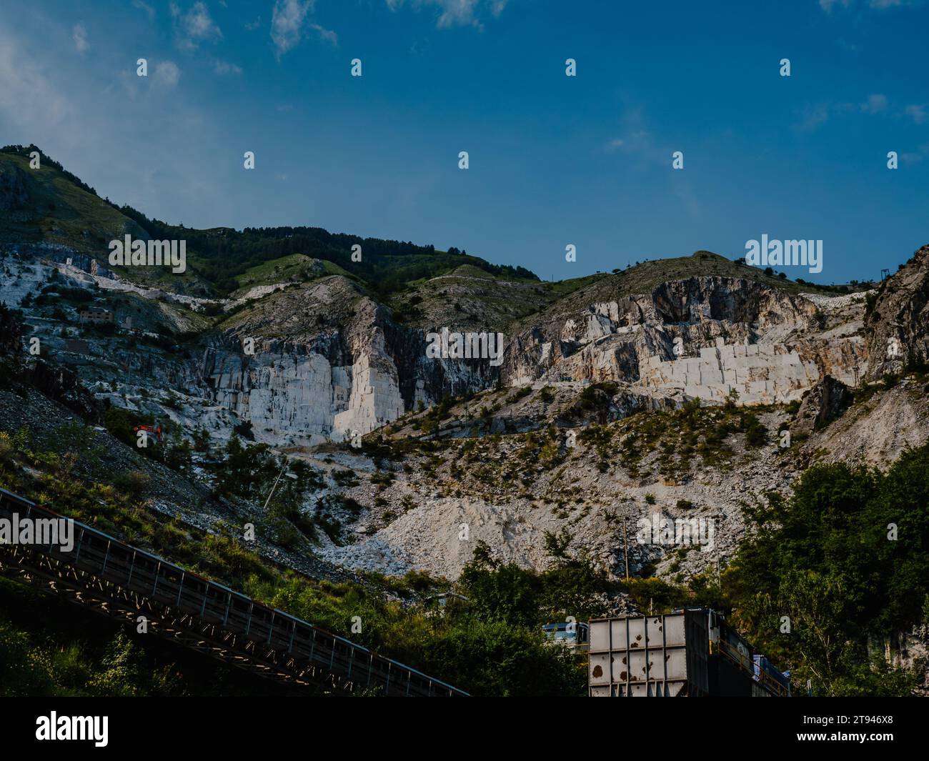 The Apuan Alps around Carraram Italy where marbles is mined Stock Photo