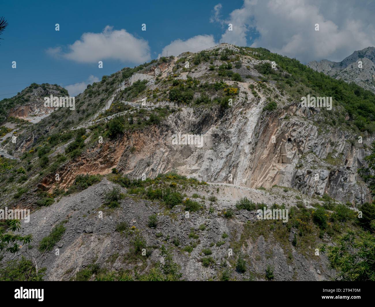 The Apuan Alps around Carraram Italy where marbles is mined Stock Photo