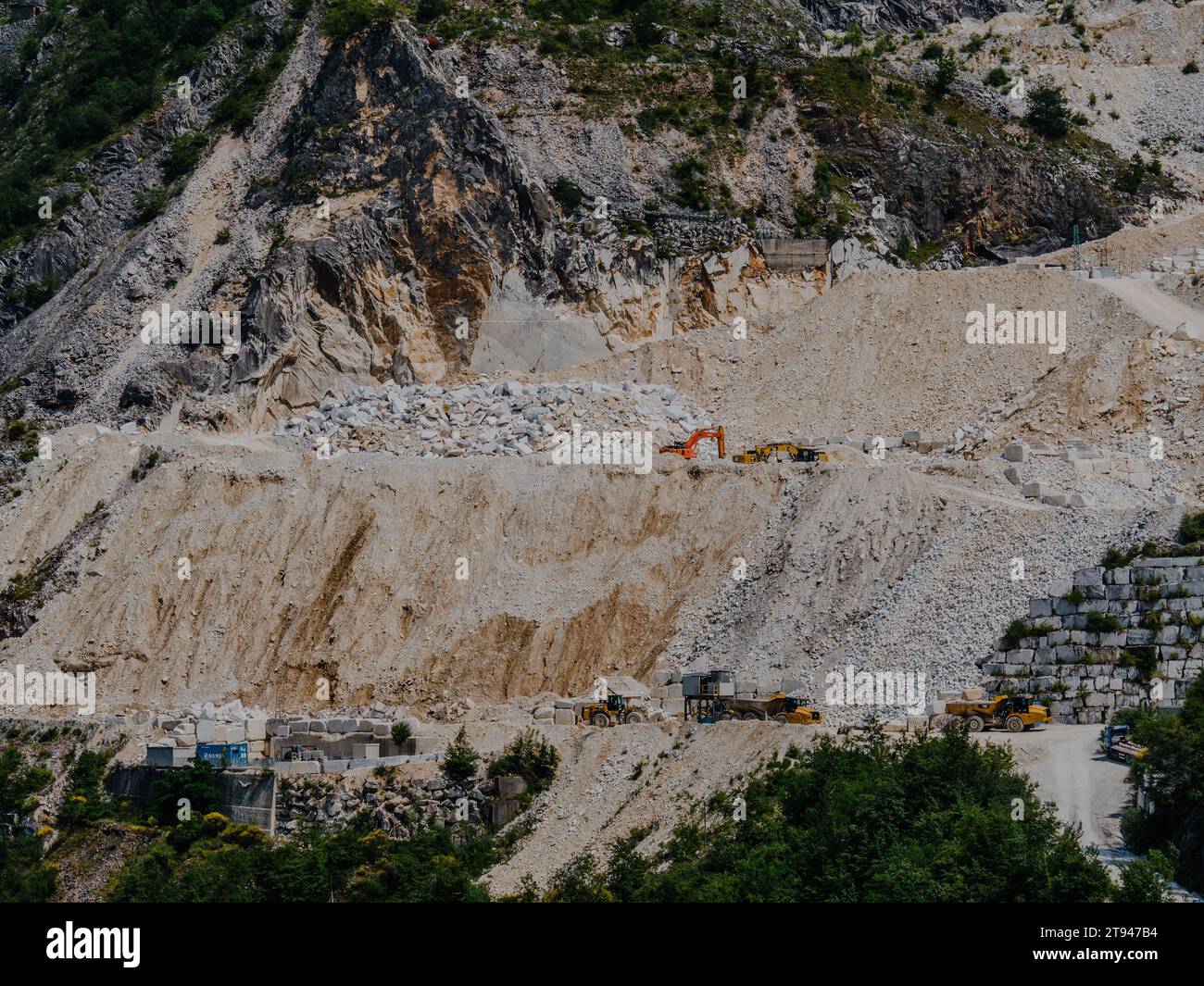 The Apuan Alps around Carraram Italy where marbles is mined Stock Photo