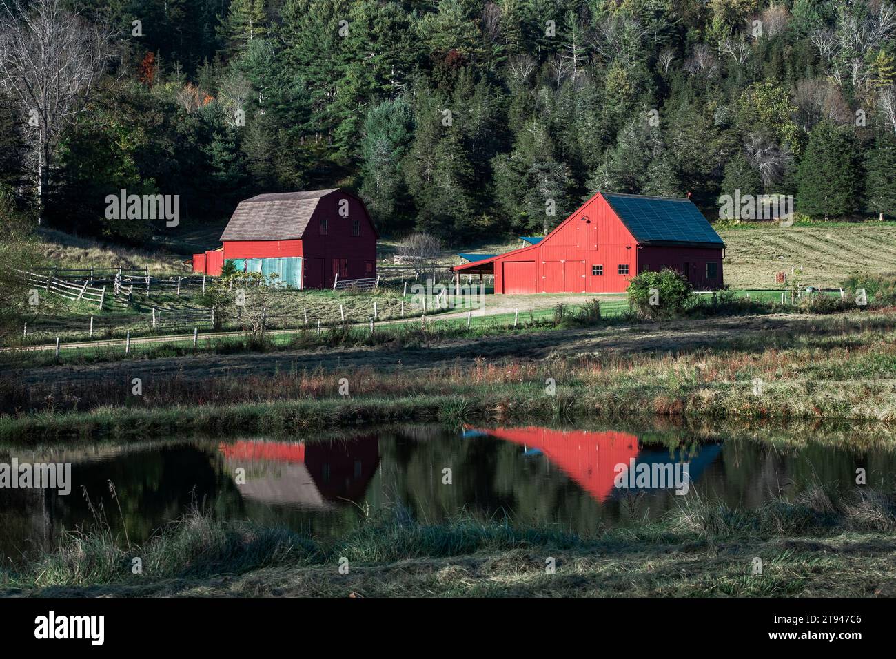 Charming Connecticut barn and farm. Stock Photo