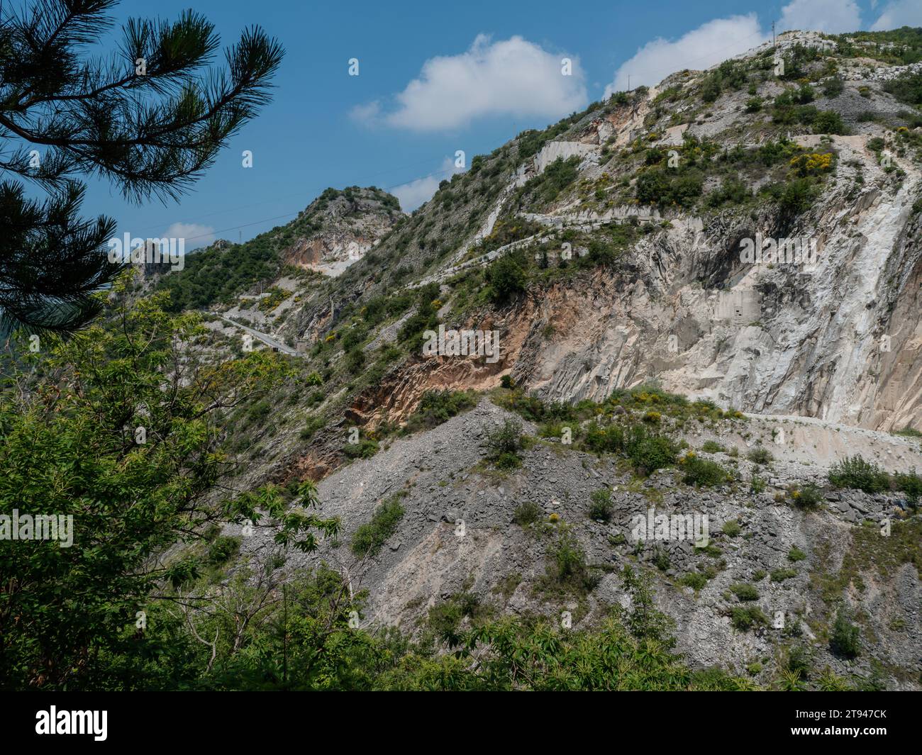 The Apuan Alps around Carraram Italy where marbles is mined Stock Photo