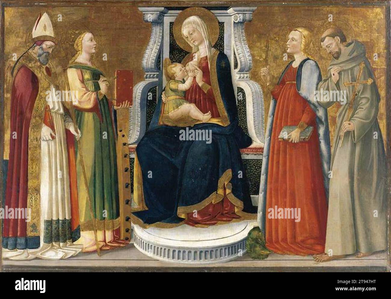 The madonna and child enthroned with saints hi-res stock photography ...