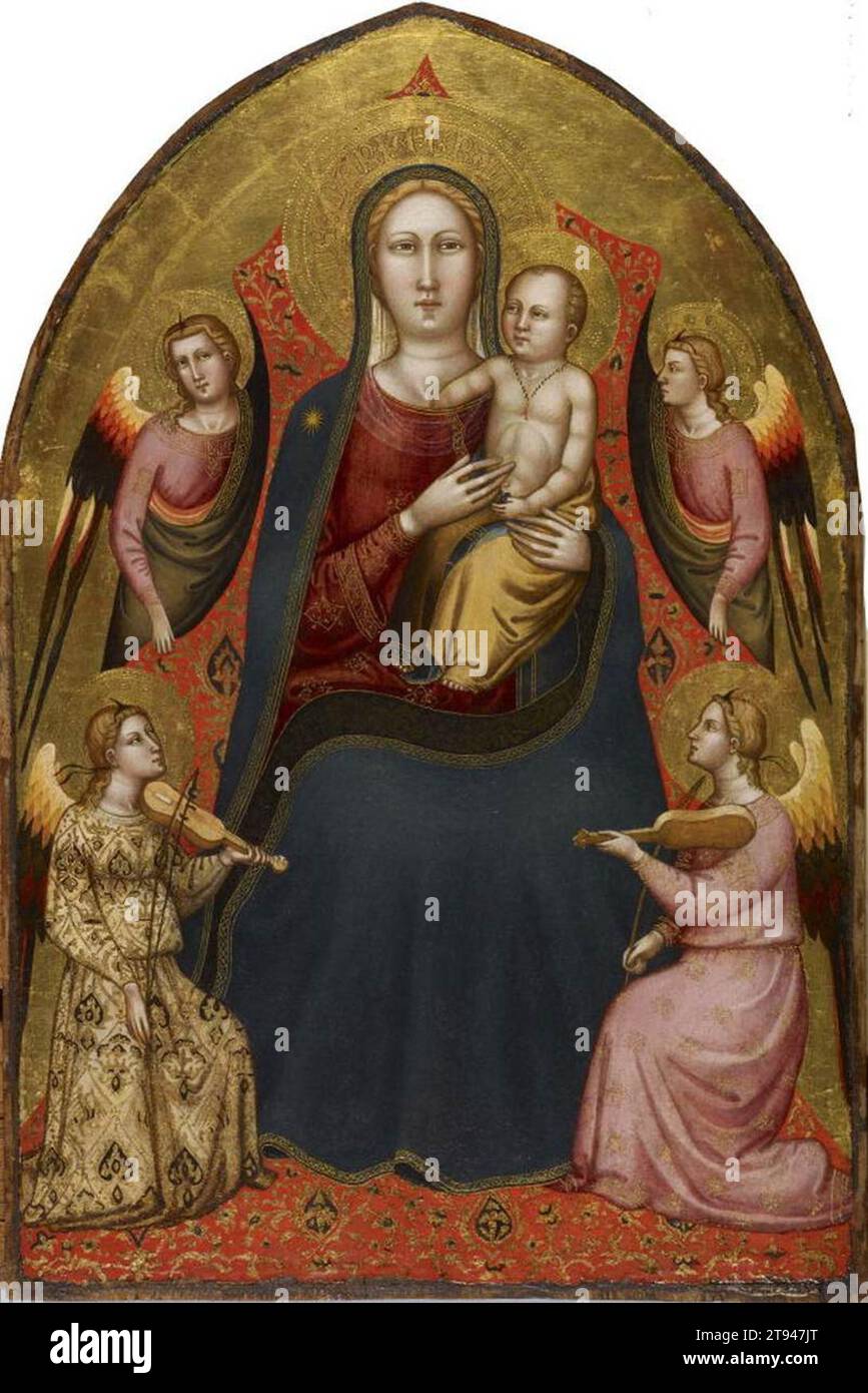 Madonna and Child with Angels - by Lorenzo Di Bicci Stock Photo - Alamy