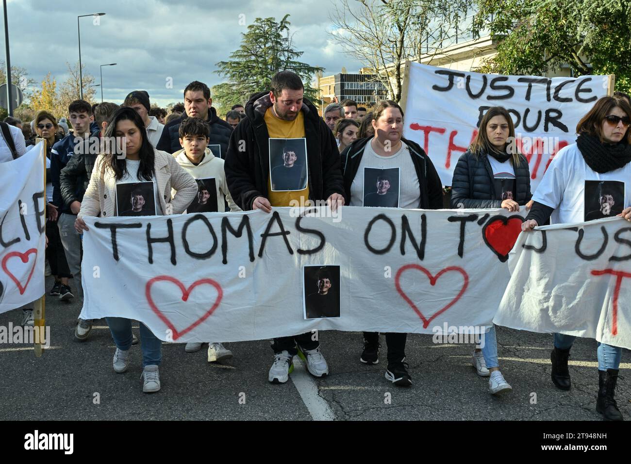 romans-sur-isere-france-22nd-nov-2023-solemn-march-in-honour-of