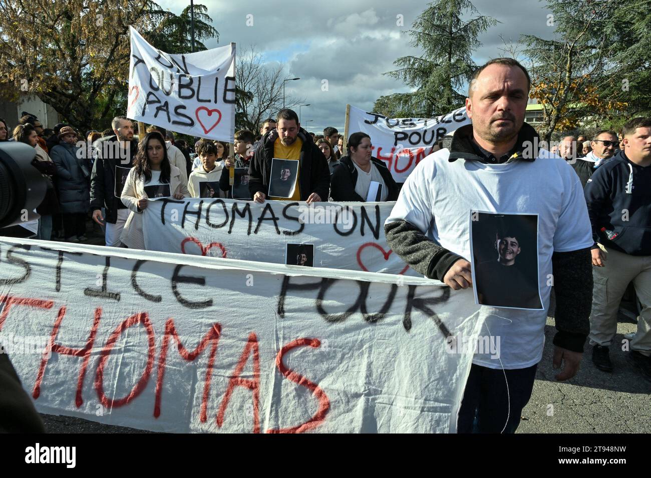 romans-sur-isere-france-22nd-nov-2023-solemn-march-in-honour-of