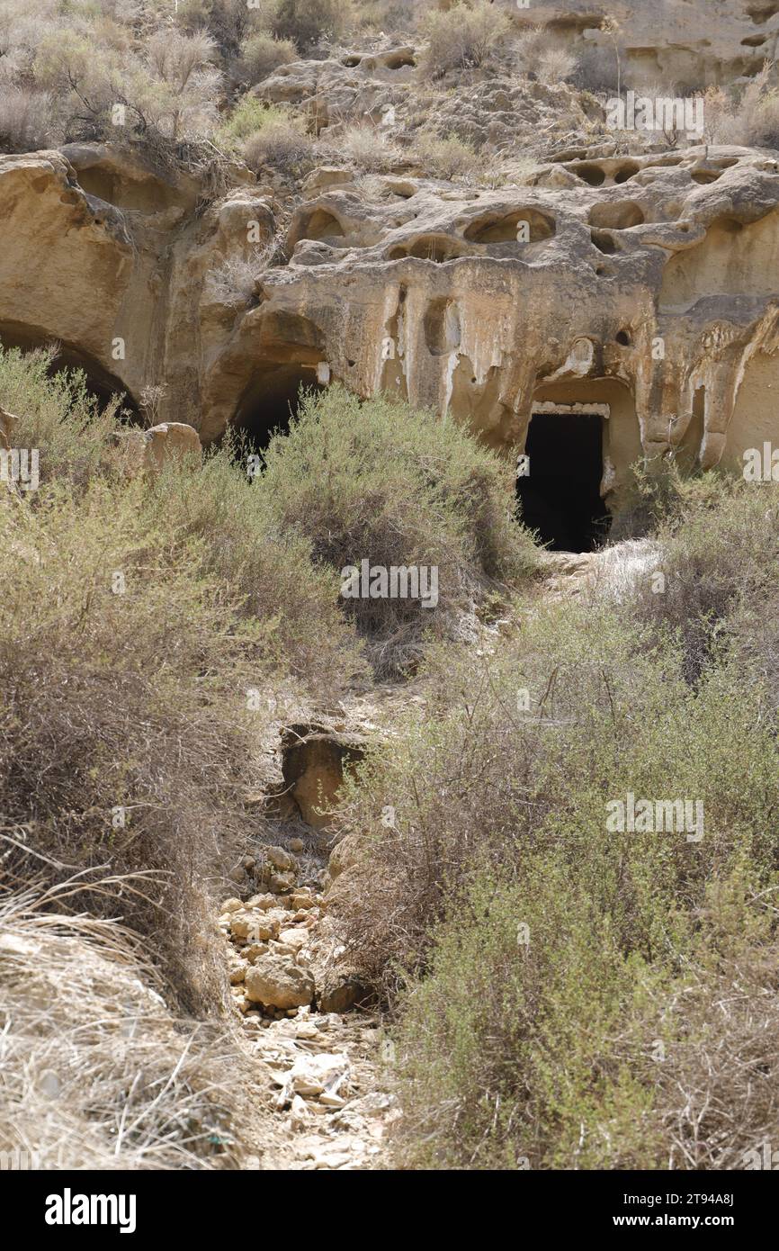 cave houses destroyed by earthquakes in Cuevas del Almanzora, Almería, Spain Stock Photo