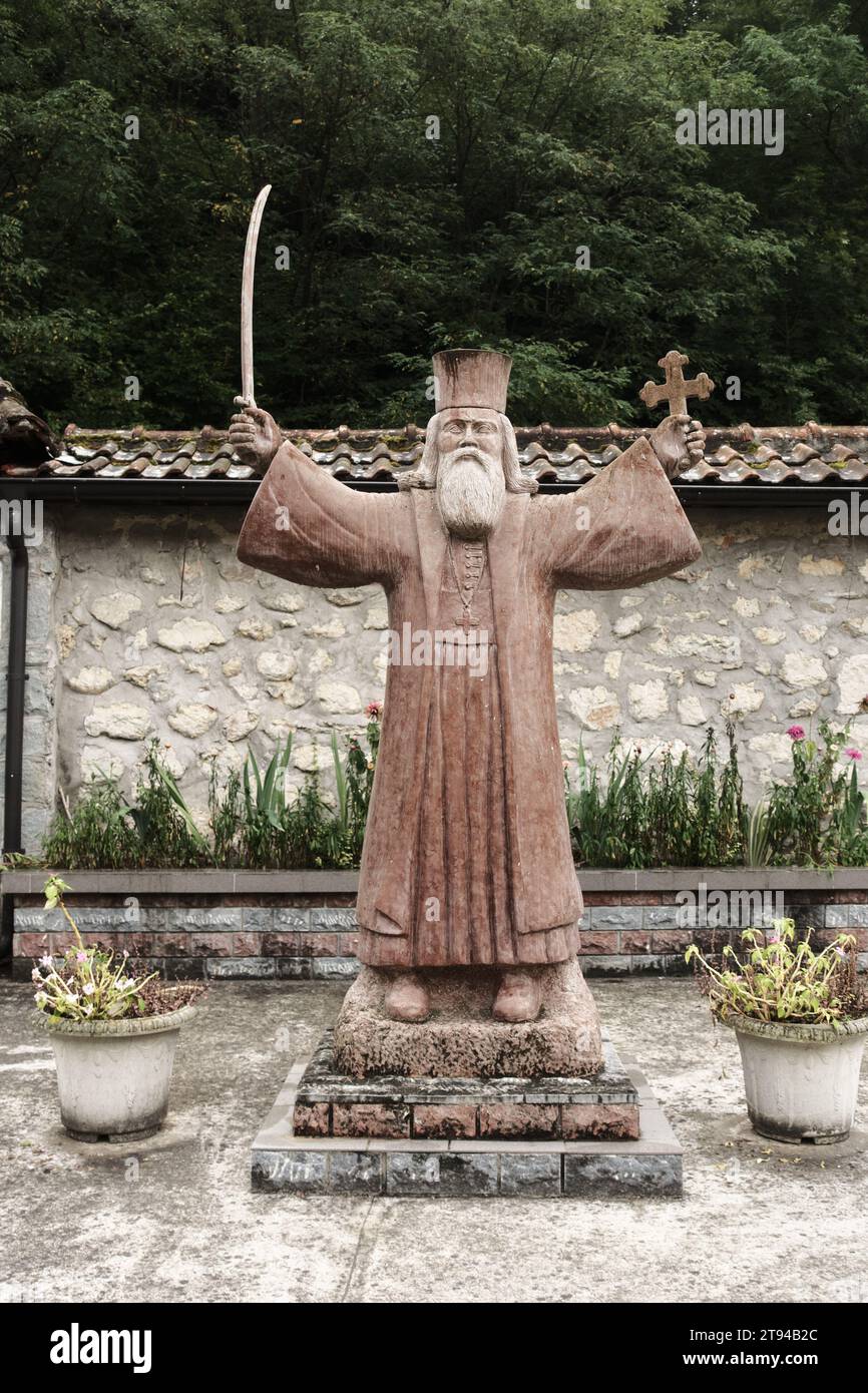 statue of the bishop Hadzi Melentije Stevanovic: he was the organizer of the first Serbian uprising in the Racan region from 1804 to 1813, the first t Stock Photo