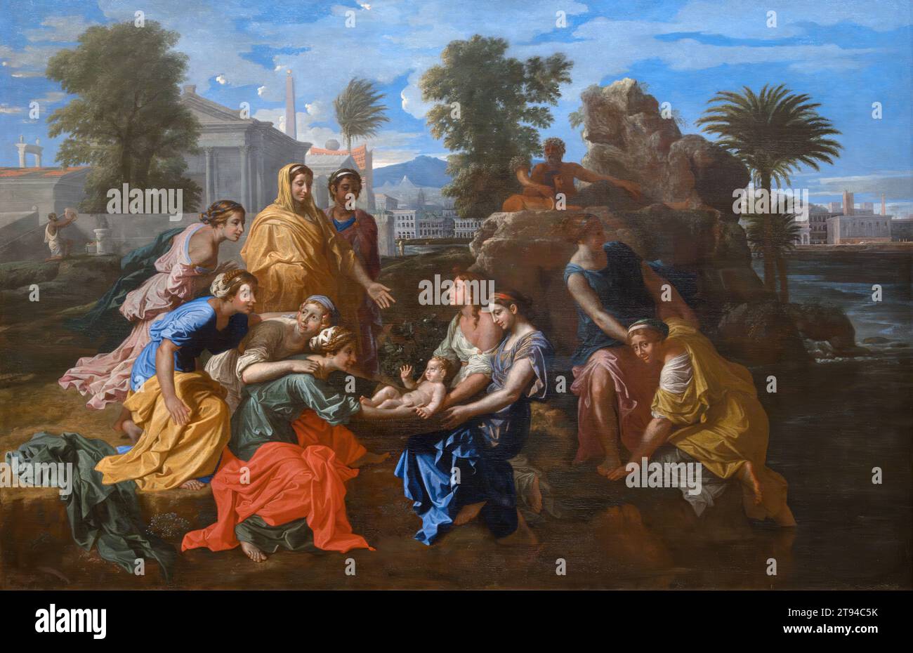 The Finding of Moses by Nicolas Poussin (1594-1665), oil on canvas, 1651 Stock Photo