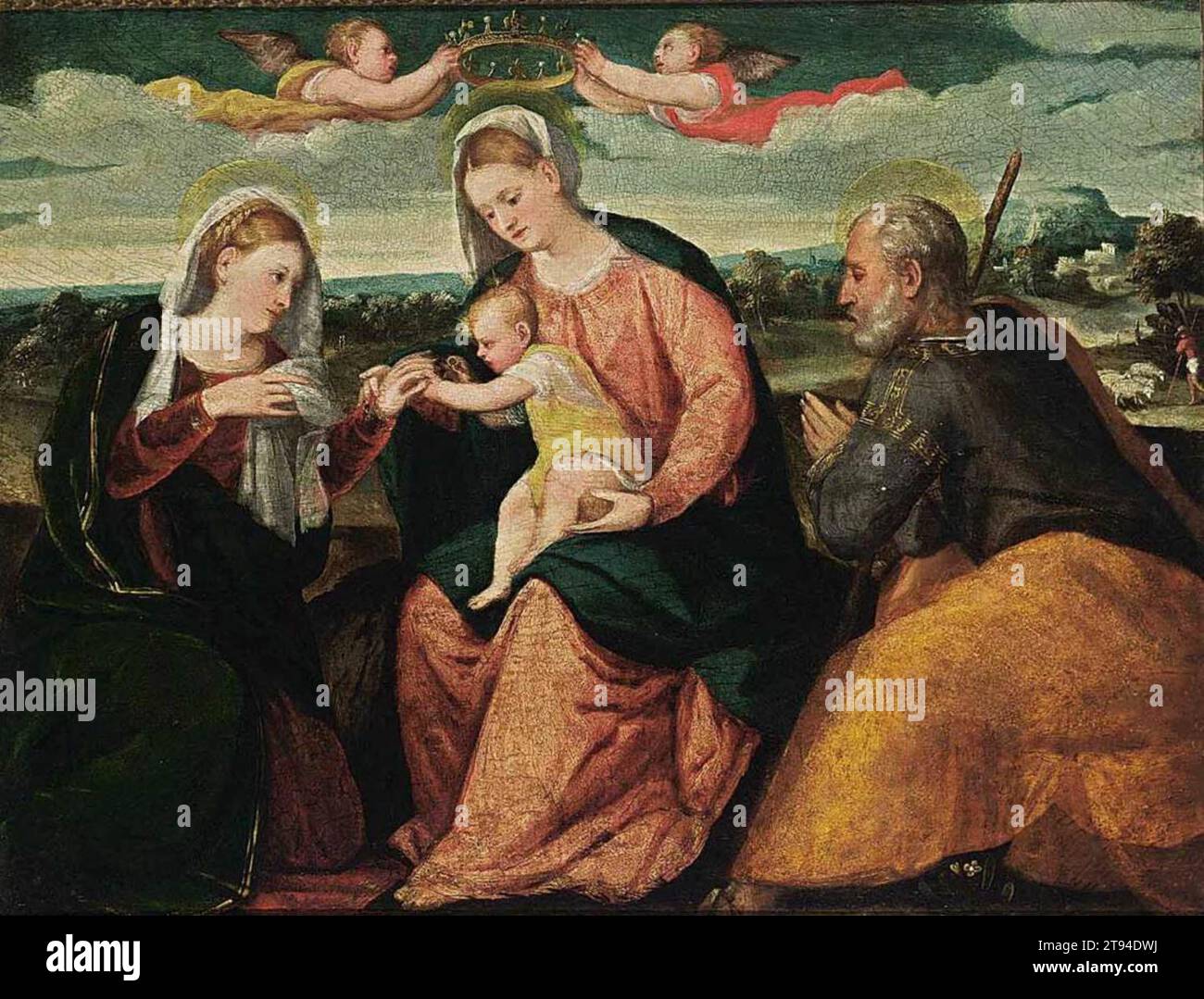 The Mystic Marriage of St Catherine c. 1545 by Bonifacio Veronese Stock ...