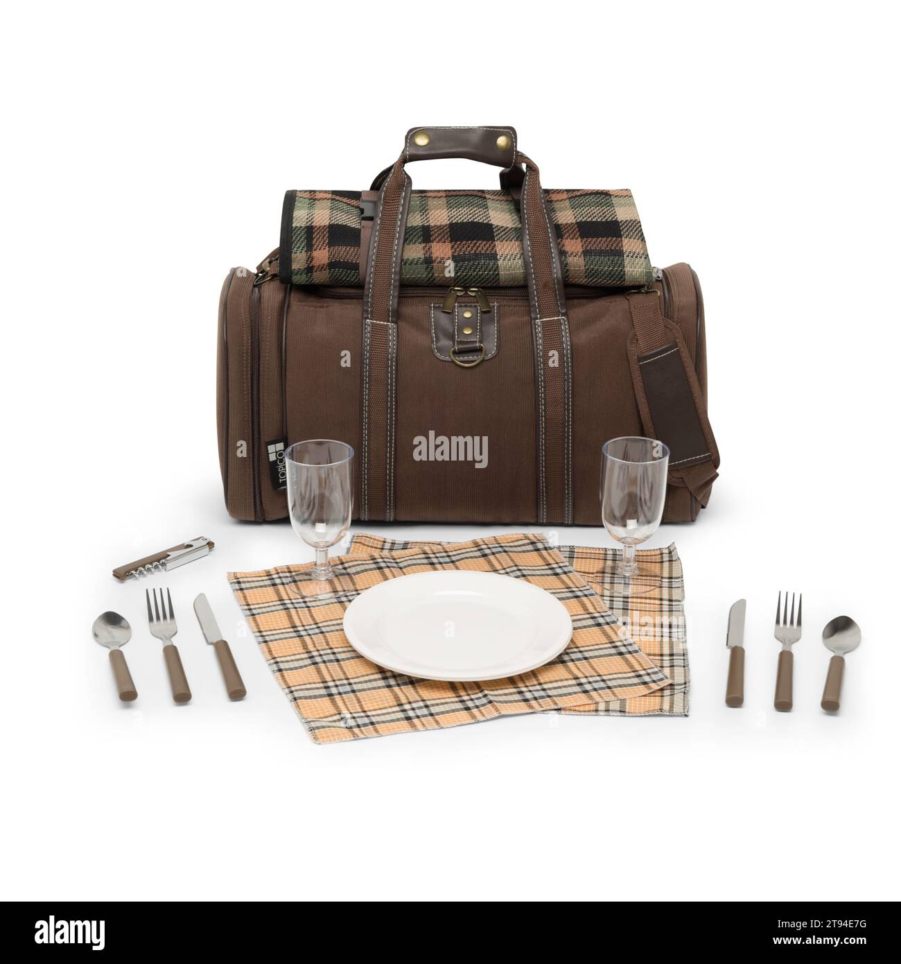 Large Capacity Canvas Lunch picnic shoulder bags backpack with Wheels for backpack Set for 4