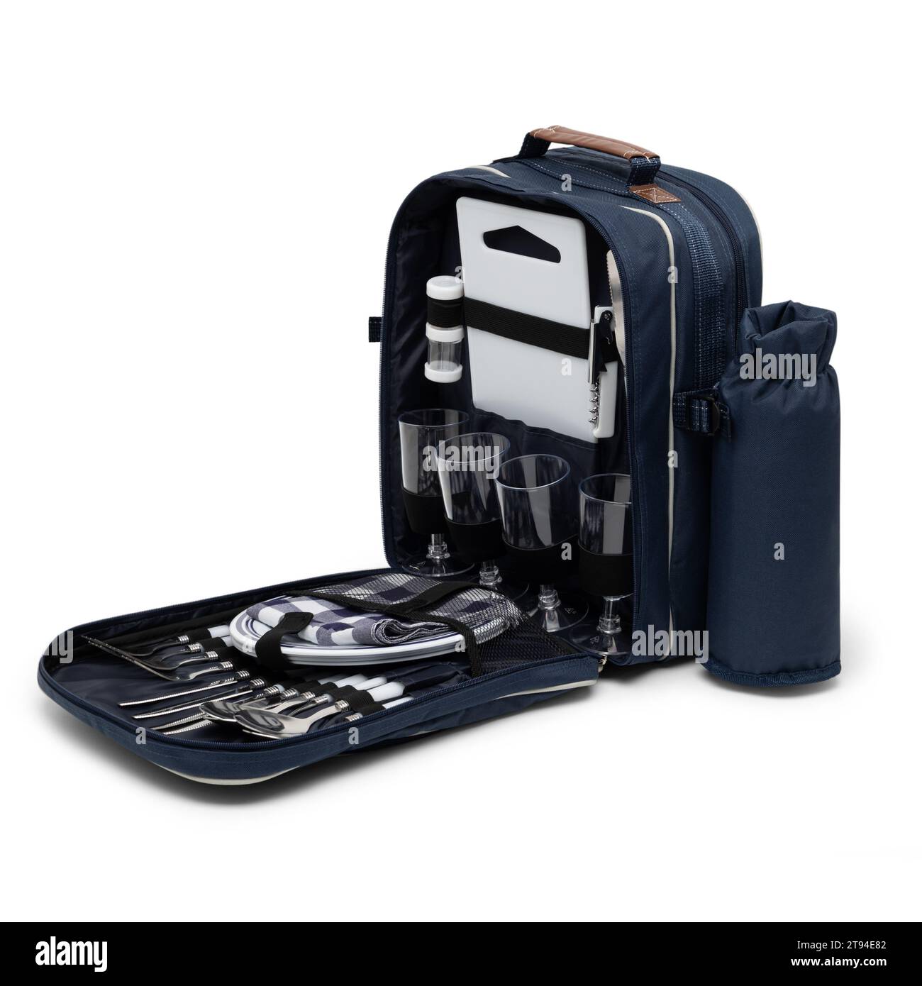 Large Capacity Canvas Lunch picnic shoulder bags backpack with Wheels for backpack Set for 4