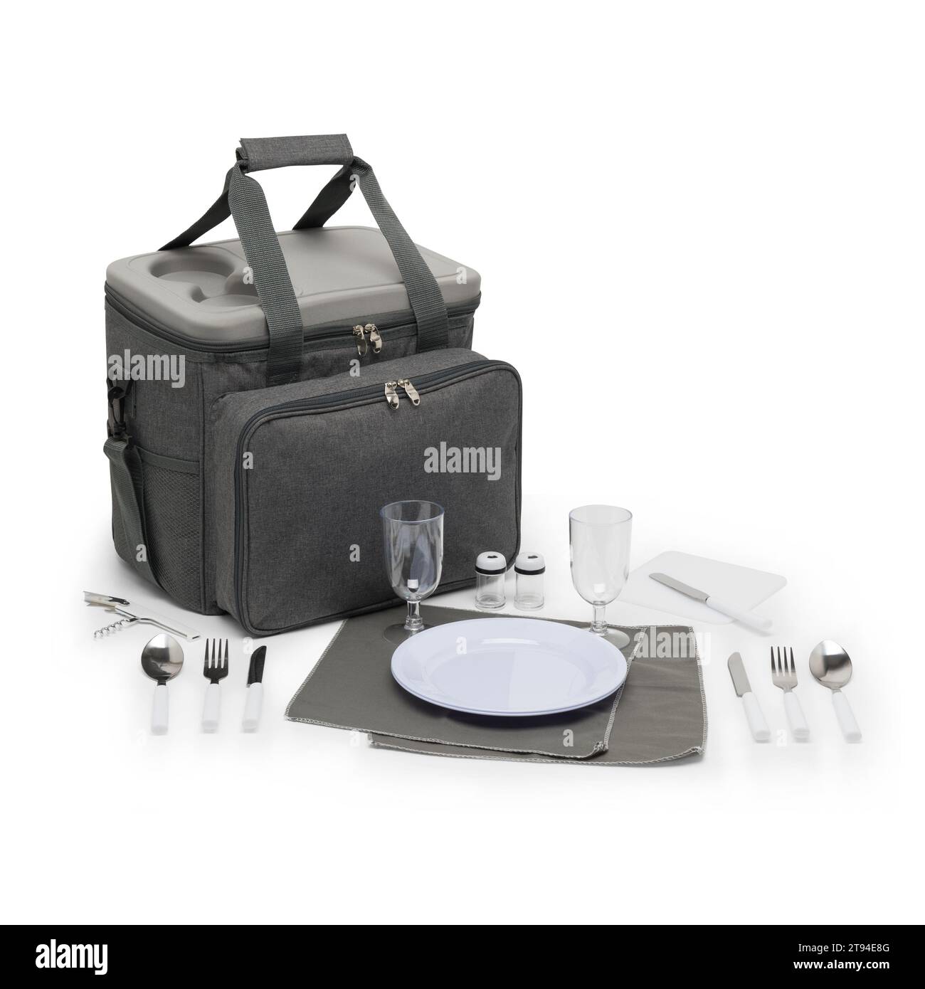 Large Capacity Canvas Lunch picnic shoulder bags backpack with Wheels for backpack Set for 4