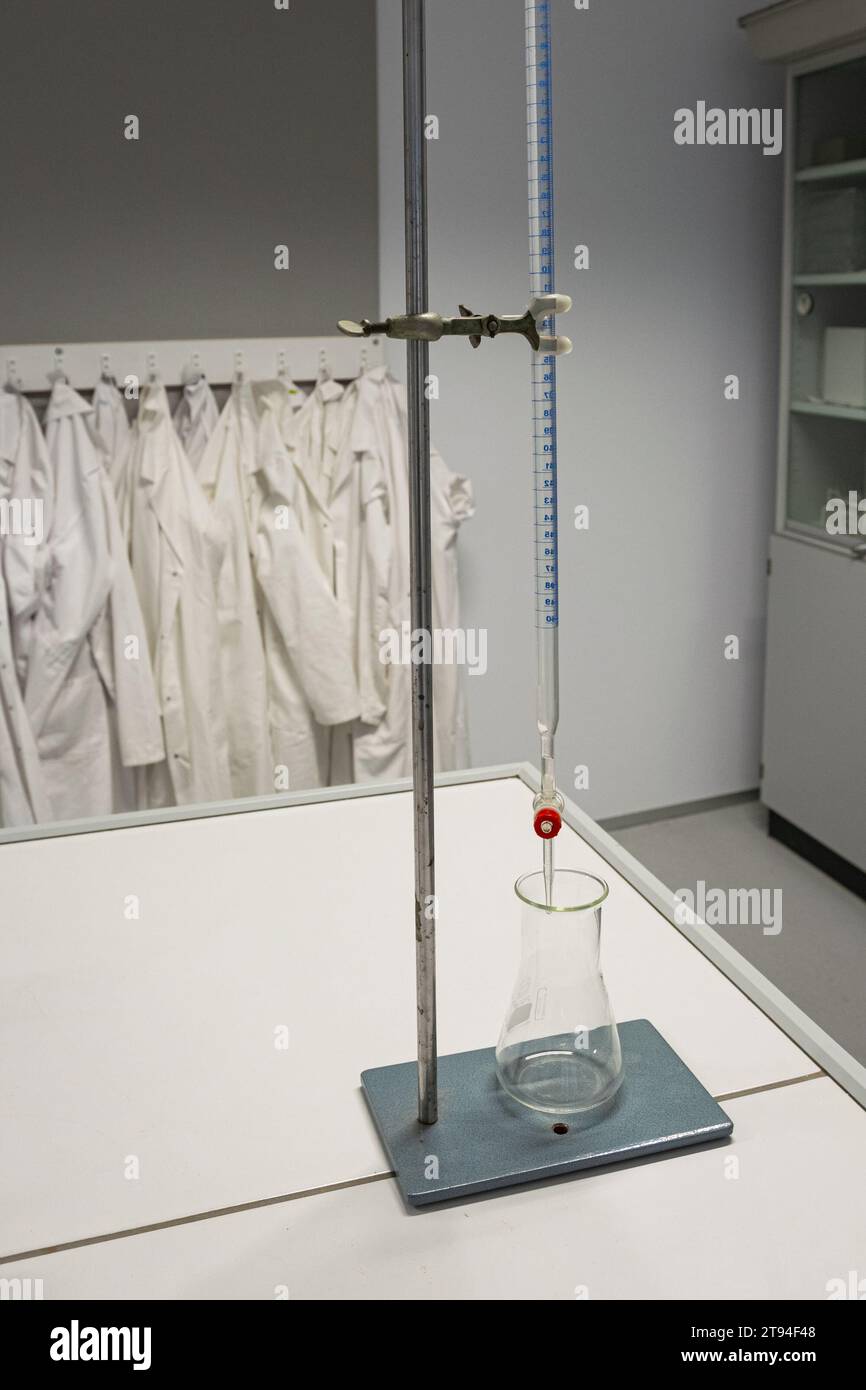 Tube for titration in a laboratory Stock Photo