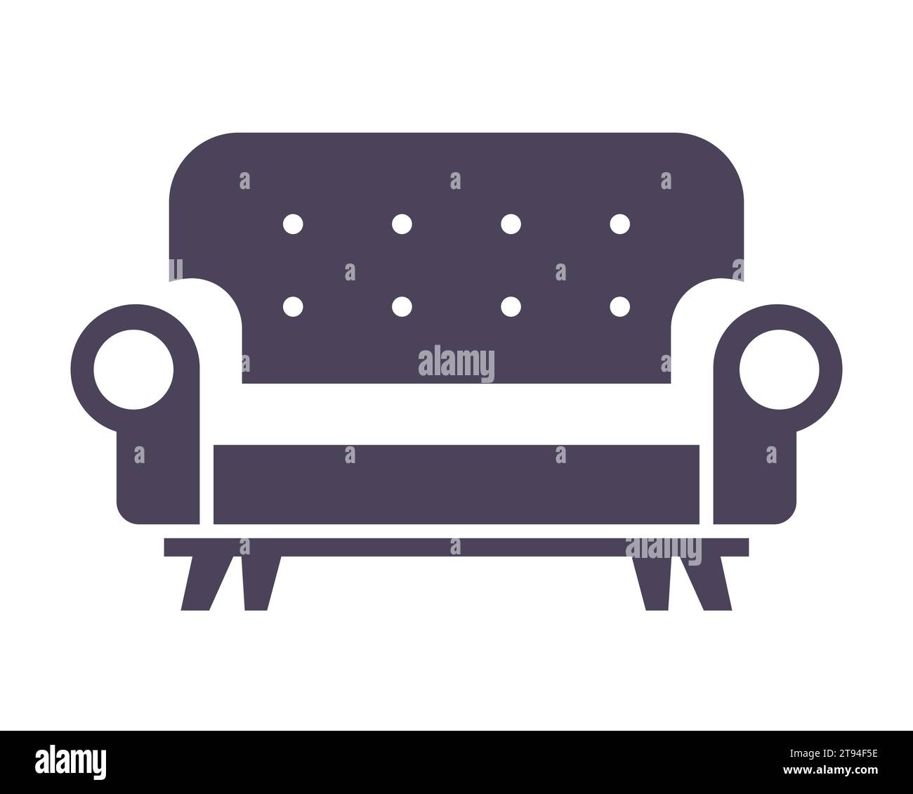 soft sofa icon on white background. flat vector illustration Stock ...