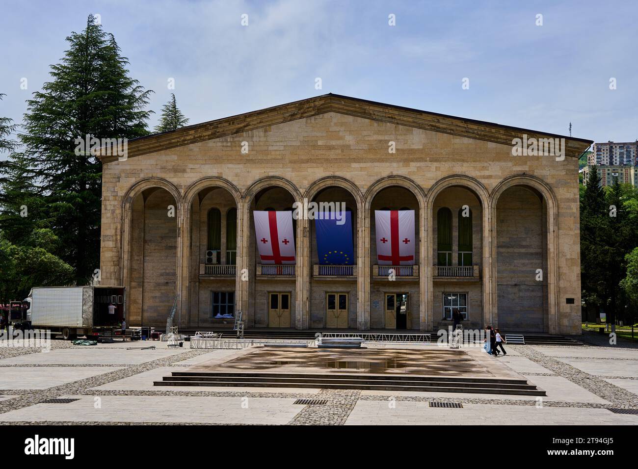 Kulturzentrum der Stadt Tschiatura, Tschiatura, Tchiatura, Chiatura, Imeretien, Georgien Stock Photo
