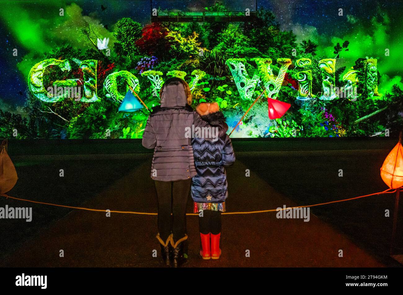 Wakehurst, UK. 22nd Nov, 2023. The giant projection on the main house