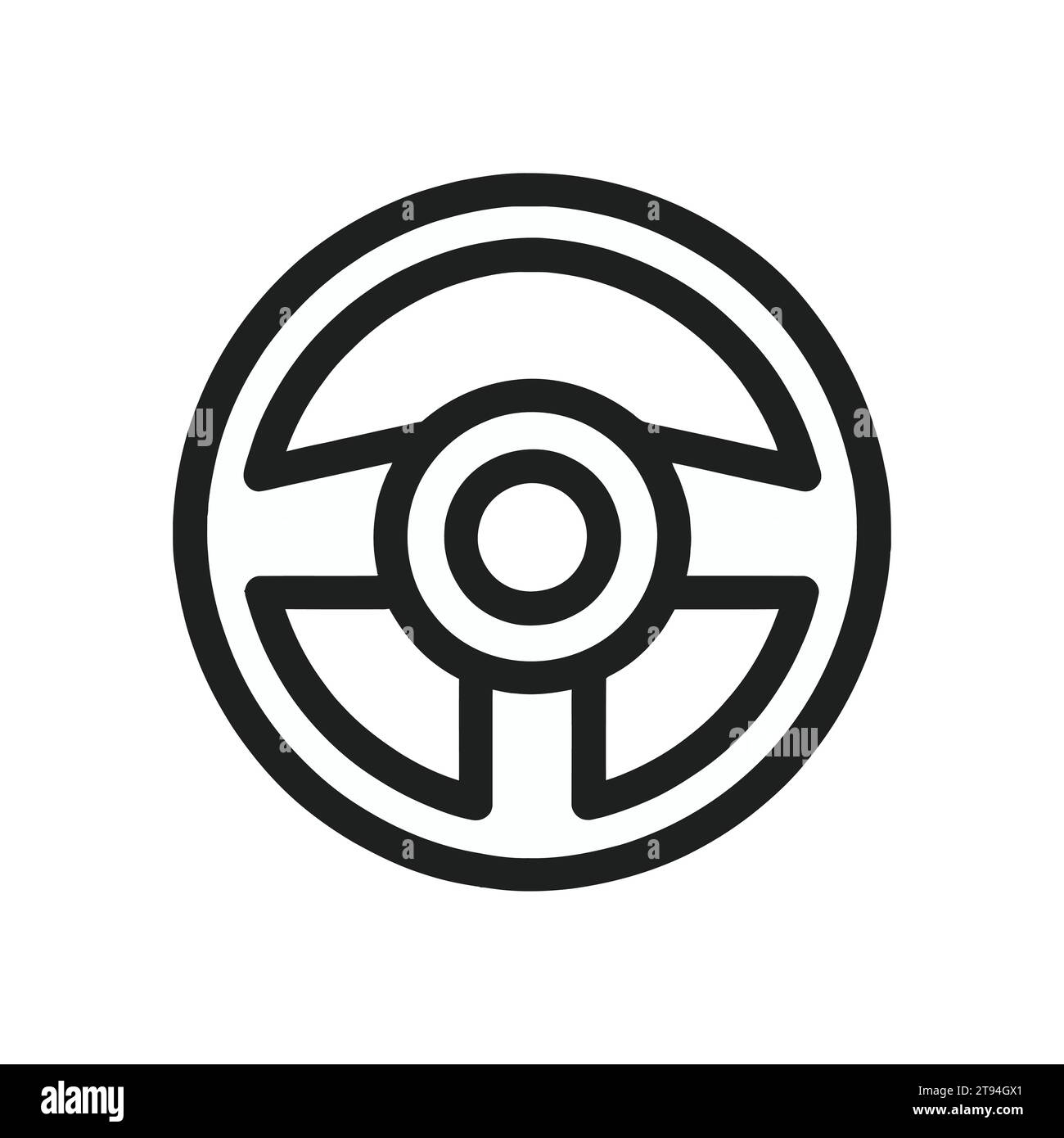 Steering wheel icon. Linear style sign on white background. Vector ...