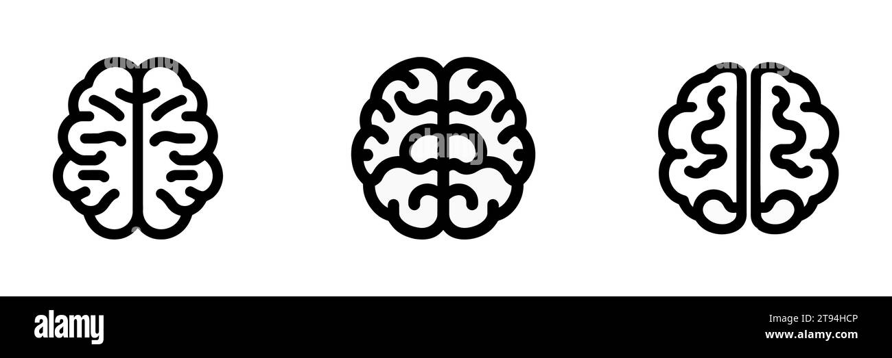 set brain line icon isolated. Vector illustration Stock Vector Image ...