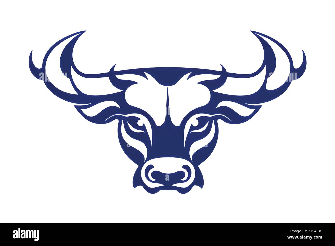 Bull logo. a bull's head with large horns on a background. Bull logo