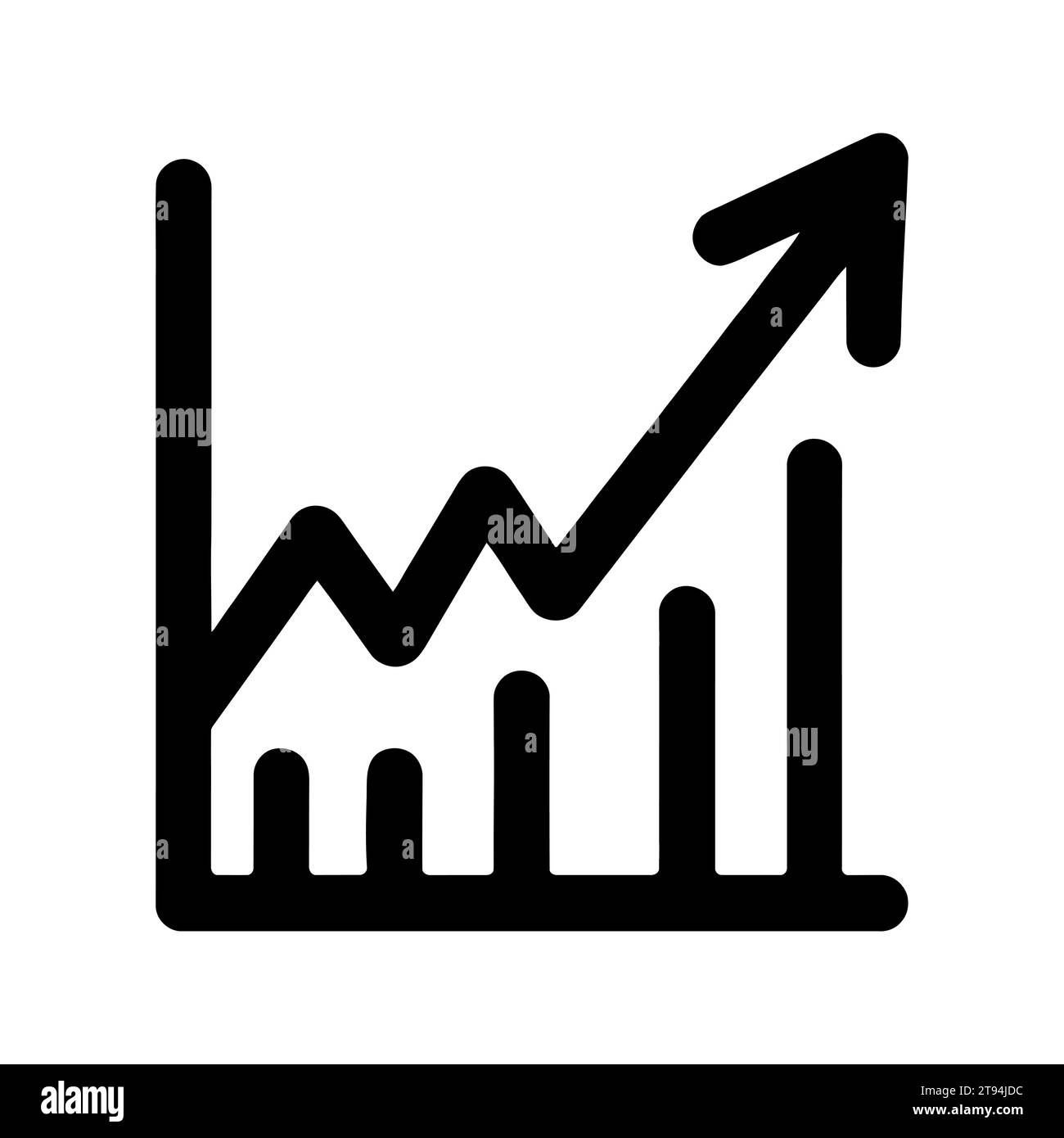 Uptrend black arrow icon isolated denoting growth, progress and ...