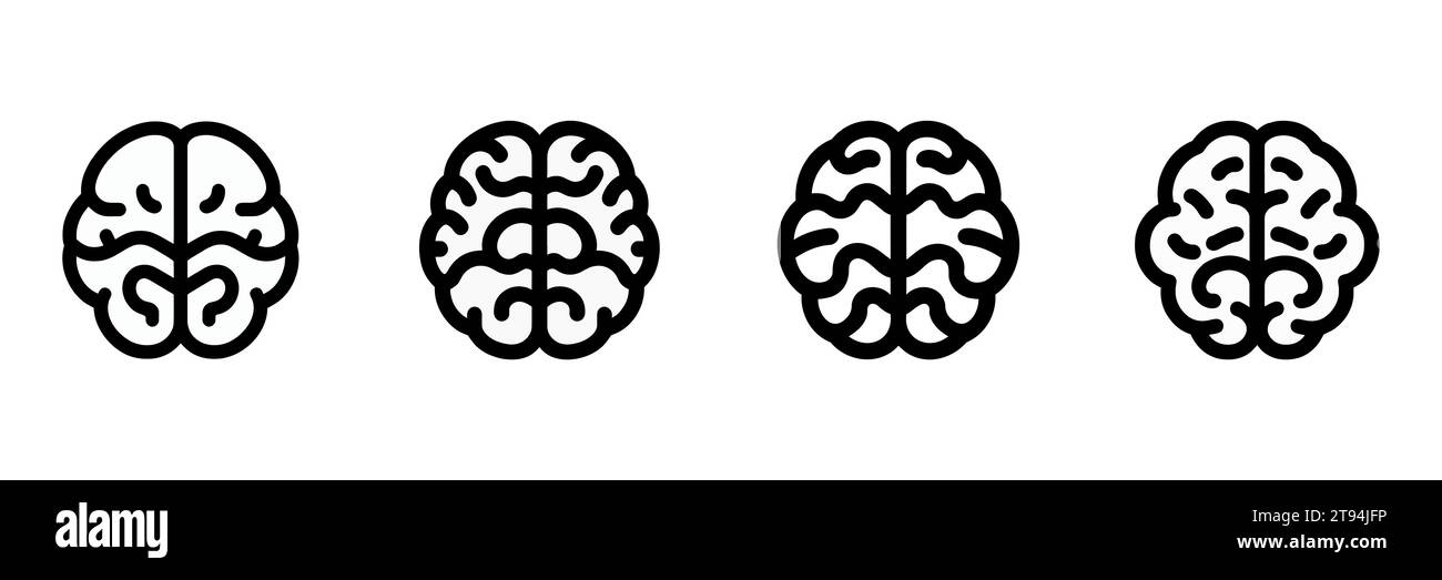 set brain line icon isolated. Vector illustration Stock Vector Image ...
