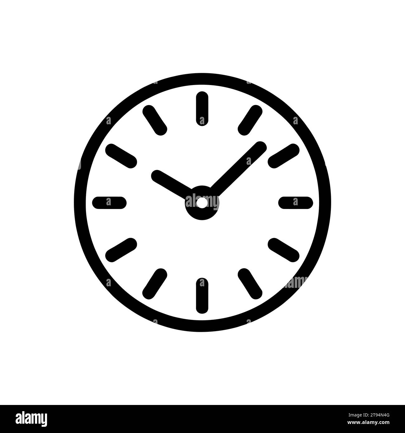 Round wall clock line icon, isolated. Vector illustration Stock Vector ...