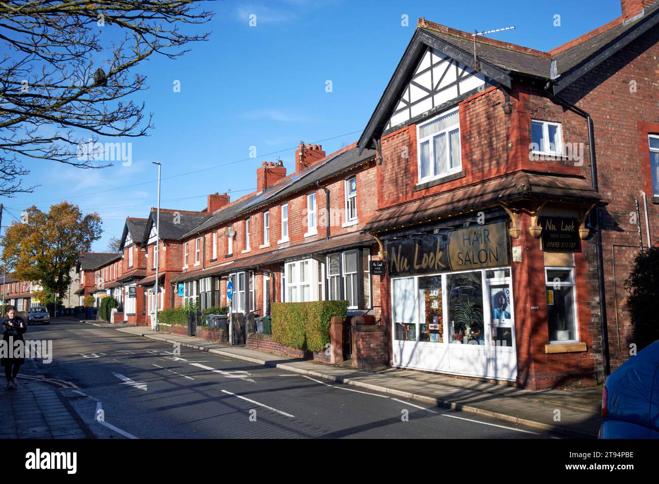 historic old red brick railway style houses derby road west ormskirk