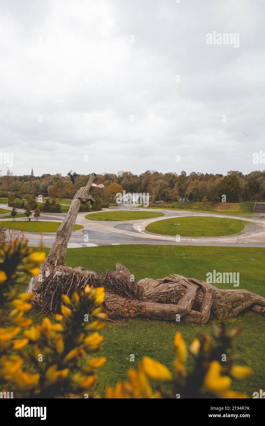 Festival grounds near the town of Boom, where the world's biggest festival Tomorrowland takes place, Belgium. Stock Photo