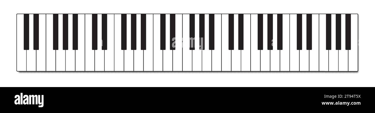 Piano keys isolated on a white background. Vector illustration Stock Vector