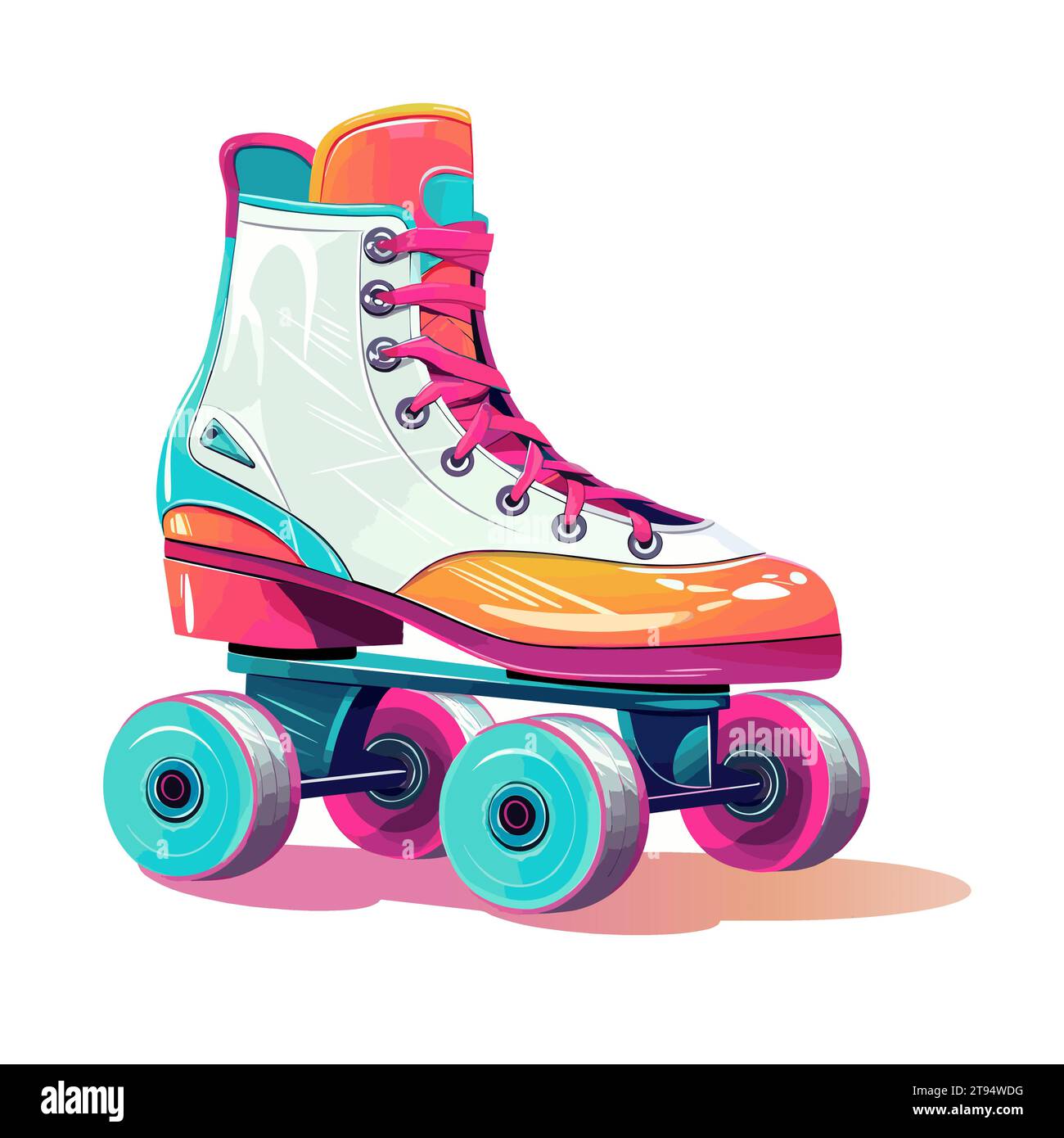 retro drawn roller skate illustration Stock Vector Image & Art Alamy