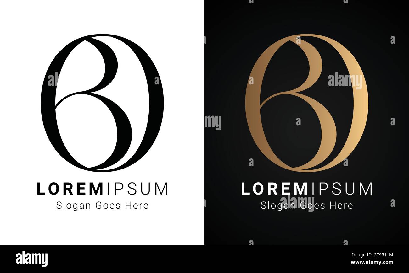 Luxury Initial OS or SO Monogram Text Letter Logo Design Stock Vector