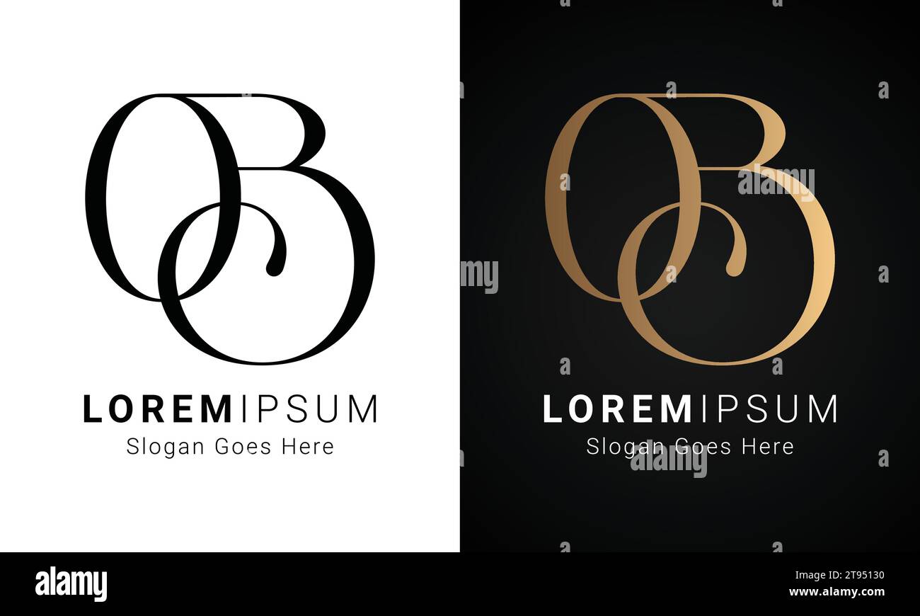 Luxury Initial OS or SO Monogram Text Letter Logo Design Stock Vector