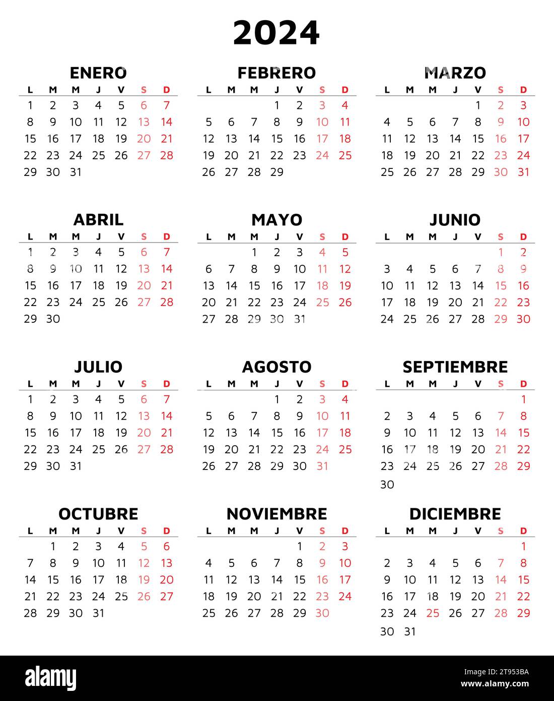 100,000 Calendario 2024 Vector Images