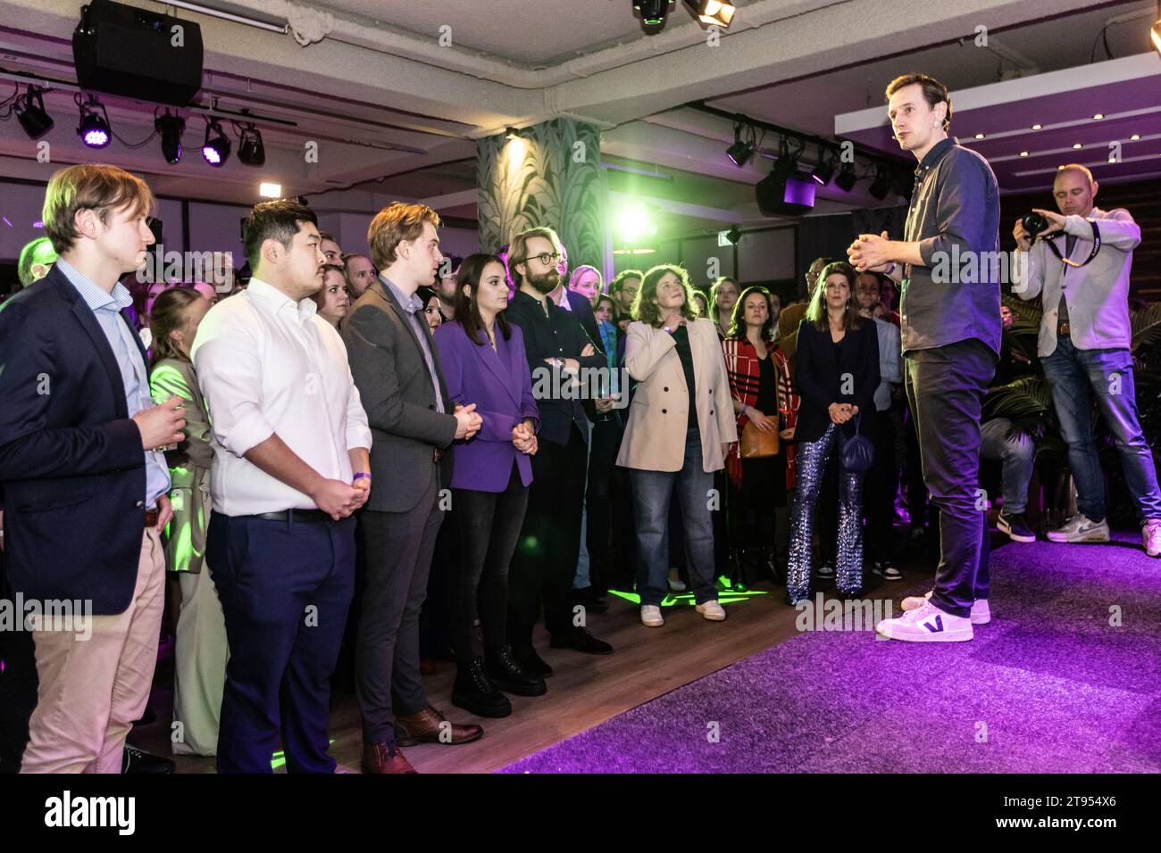 Volt leader Laurens Dassen during the results of the House of Representatives elections in
