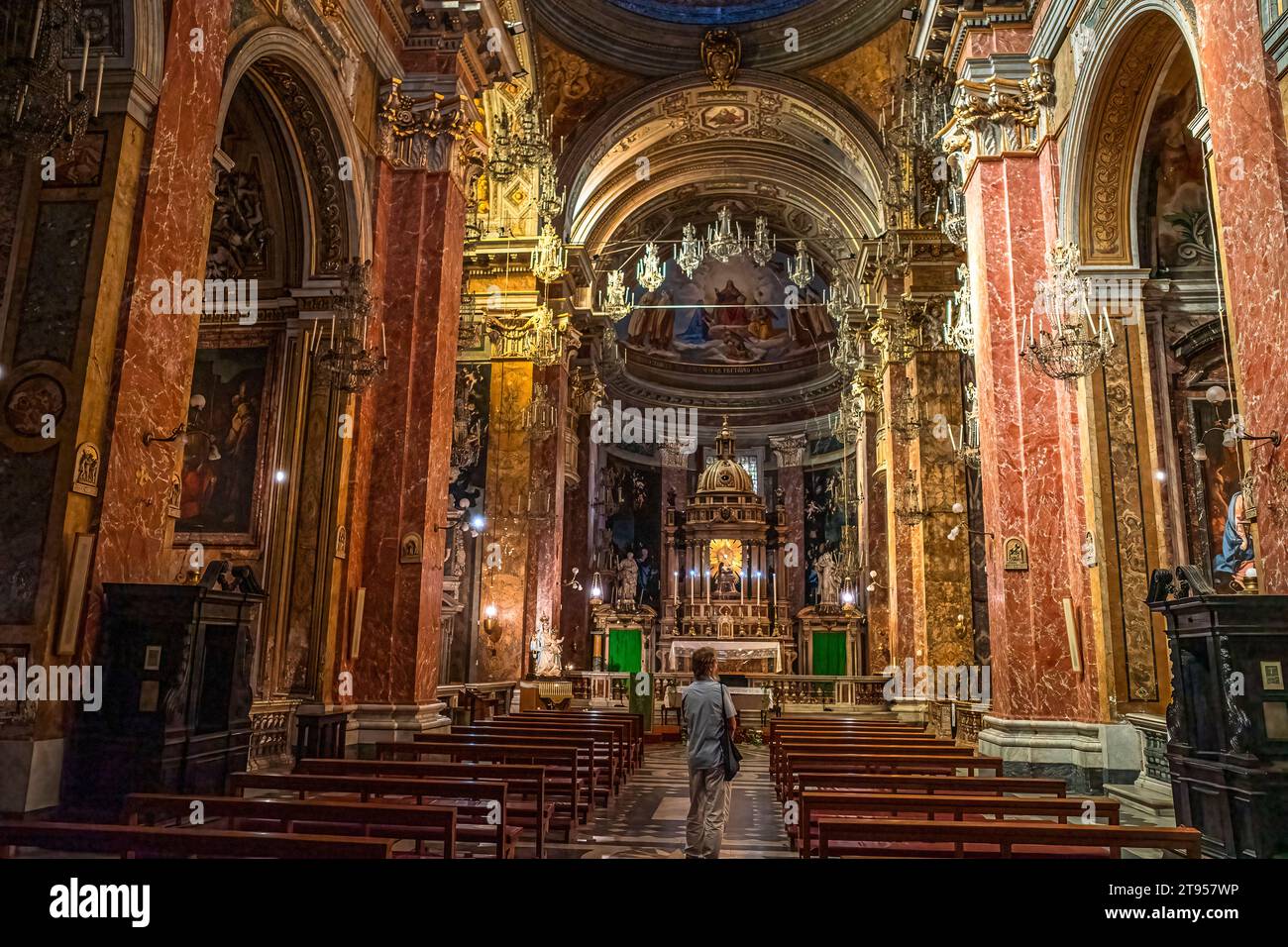 Interior of a historic church in Rome Italy Stock Photo