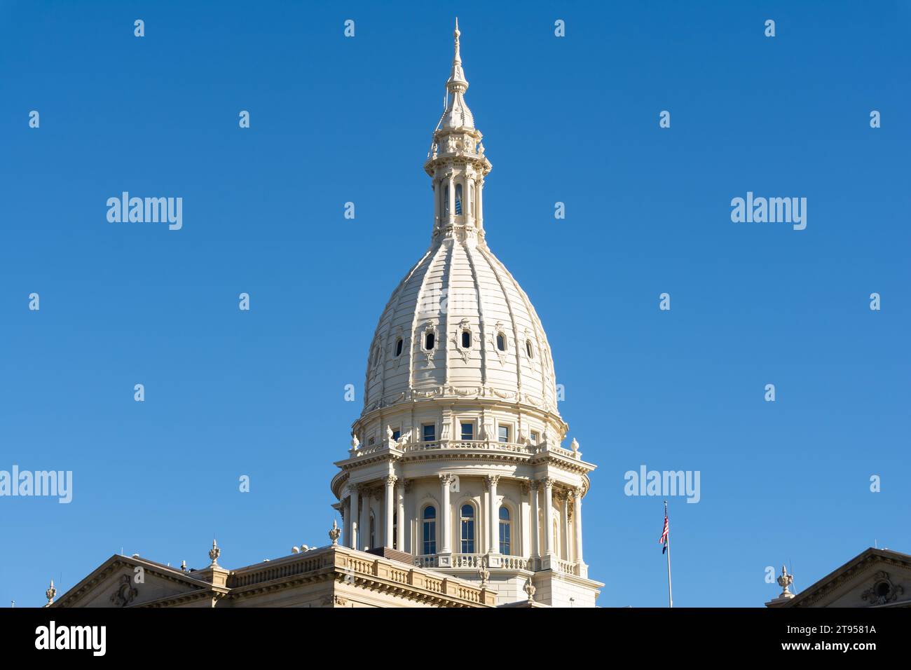 Exterior of the Michigan State Capitol Building, built in 1872 to 1878, in Lansing, Michigan, USA. Stock Photo