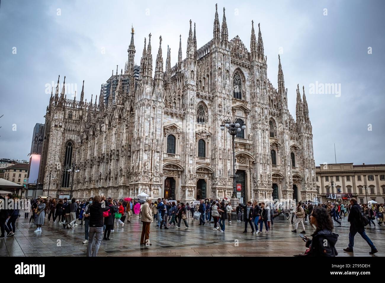 Milan Cathedral, or Metropolitan Cathedral-Basilica of the Nativity of Saint Mary, is the cathedral church of Milan, Lombardy, Italy. Stock Photo