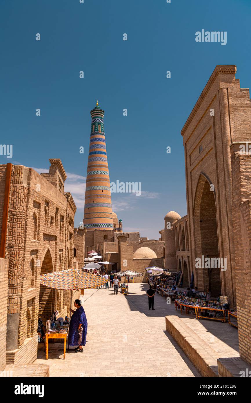 Khiva, Uzbekistan - June 29 2023: Historic architecture of Itchan Kala ...