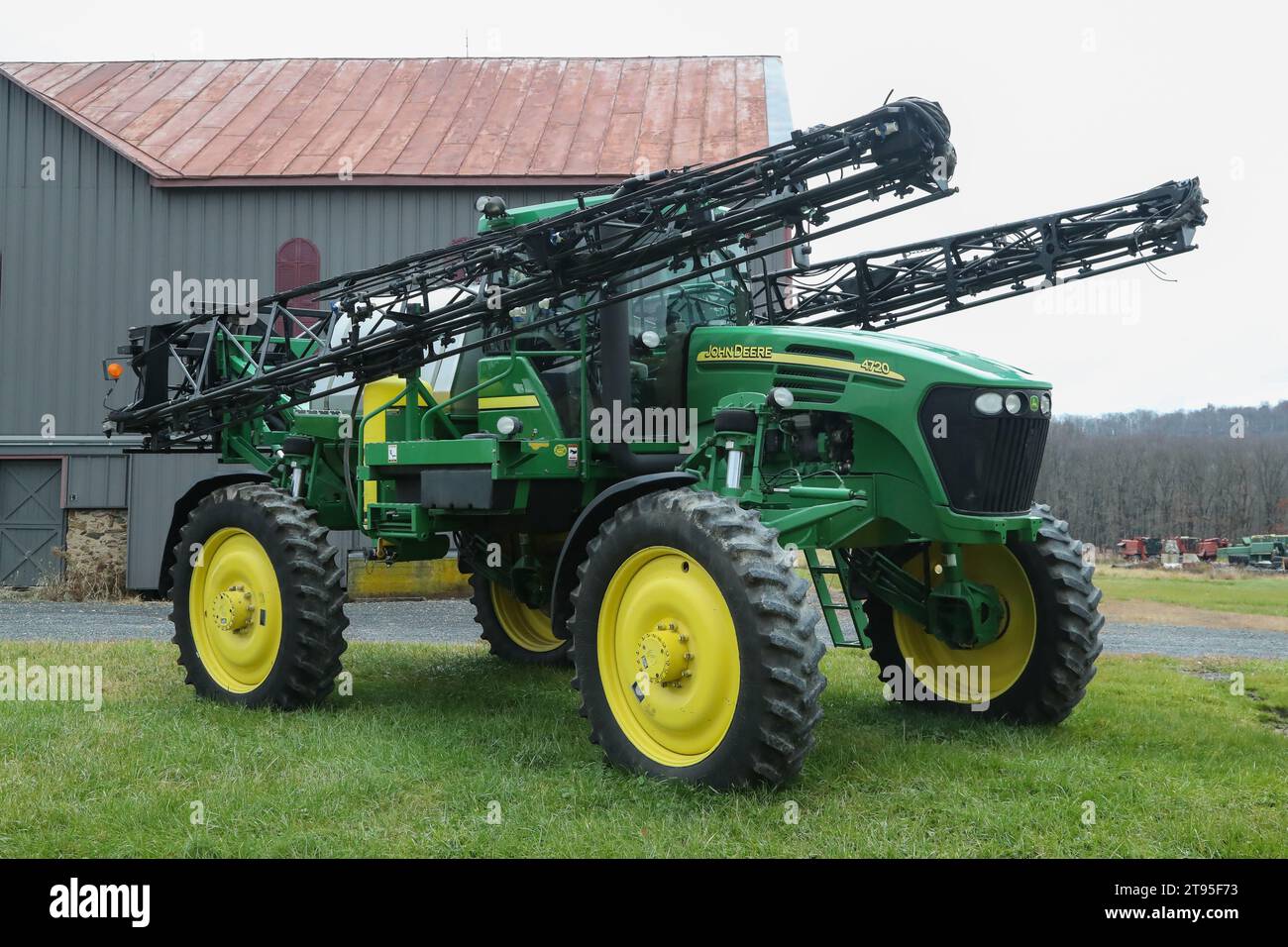 Bloomsburg, United States. 22nd Nov, 2023. A John Deere 4720 tractor is seen at Gerald Zeisloft