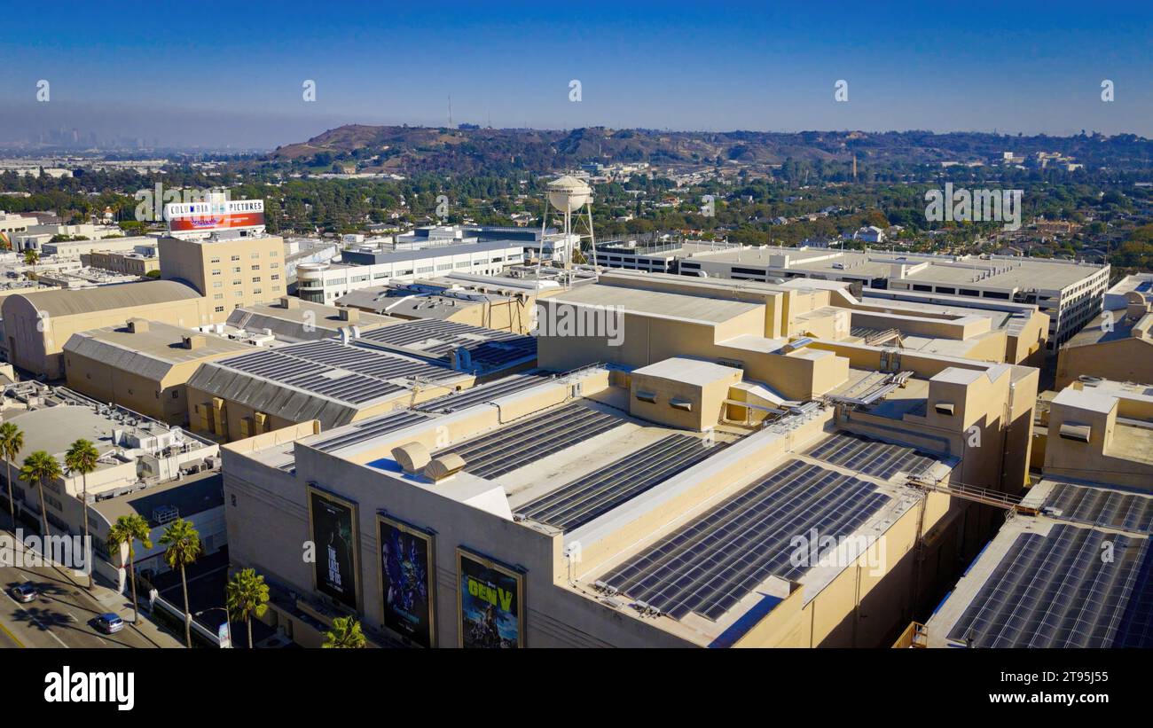 Flight over Sony Pictures Studios Columbia Pictures in Culver City