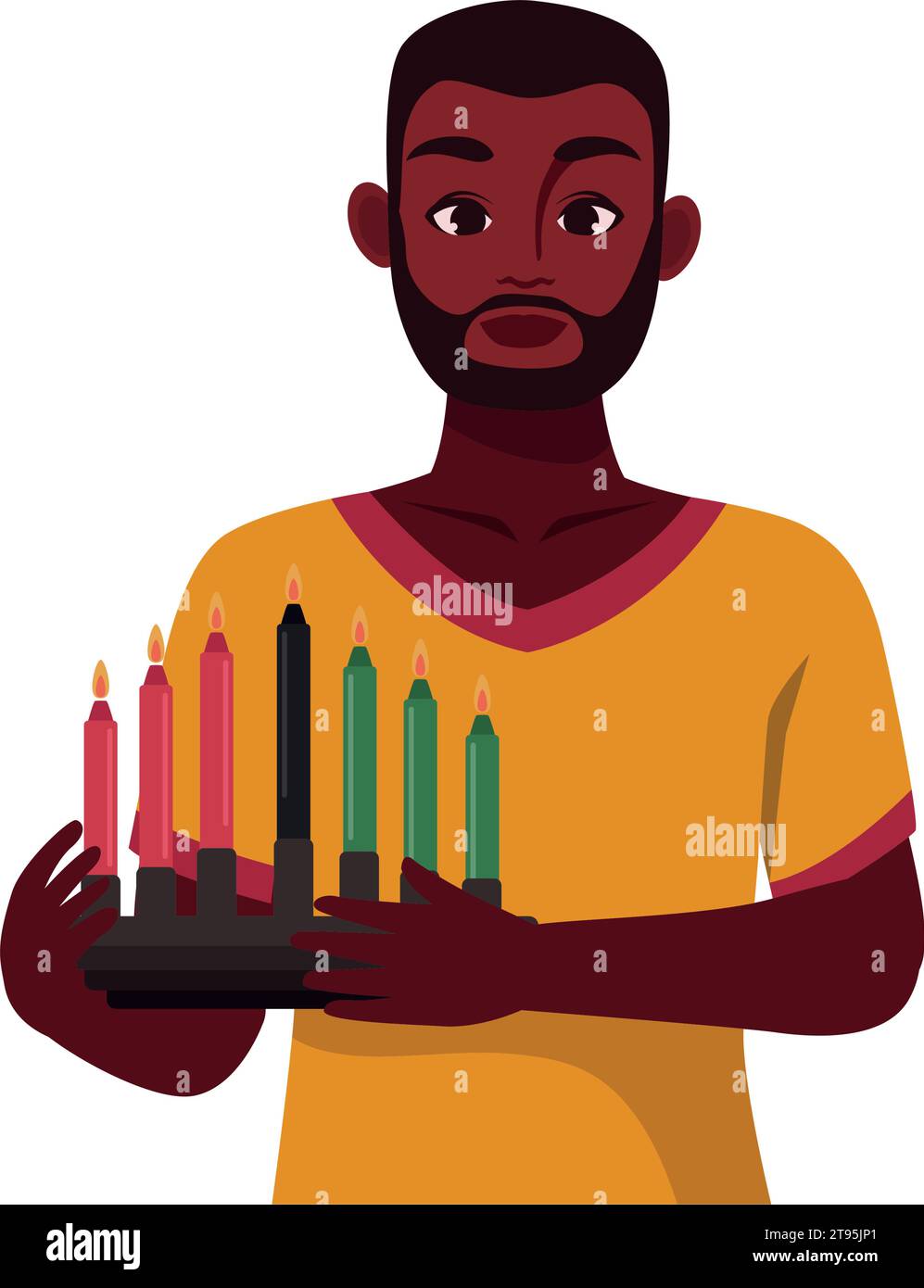 kwanzaa man with kinara Stock Vector Image & Art Alamy