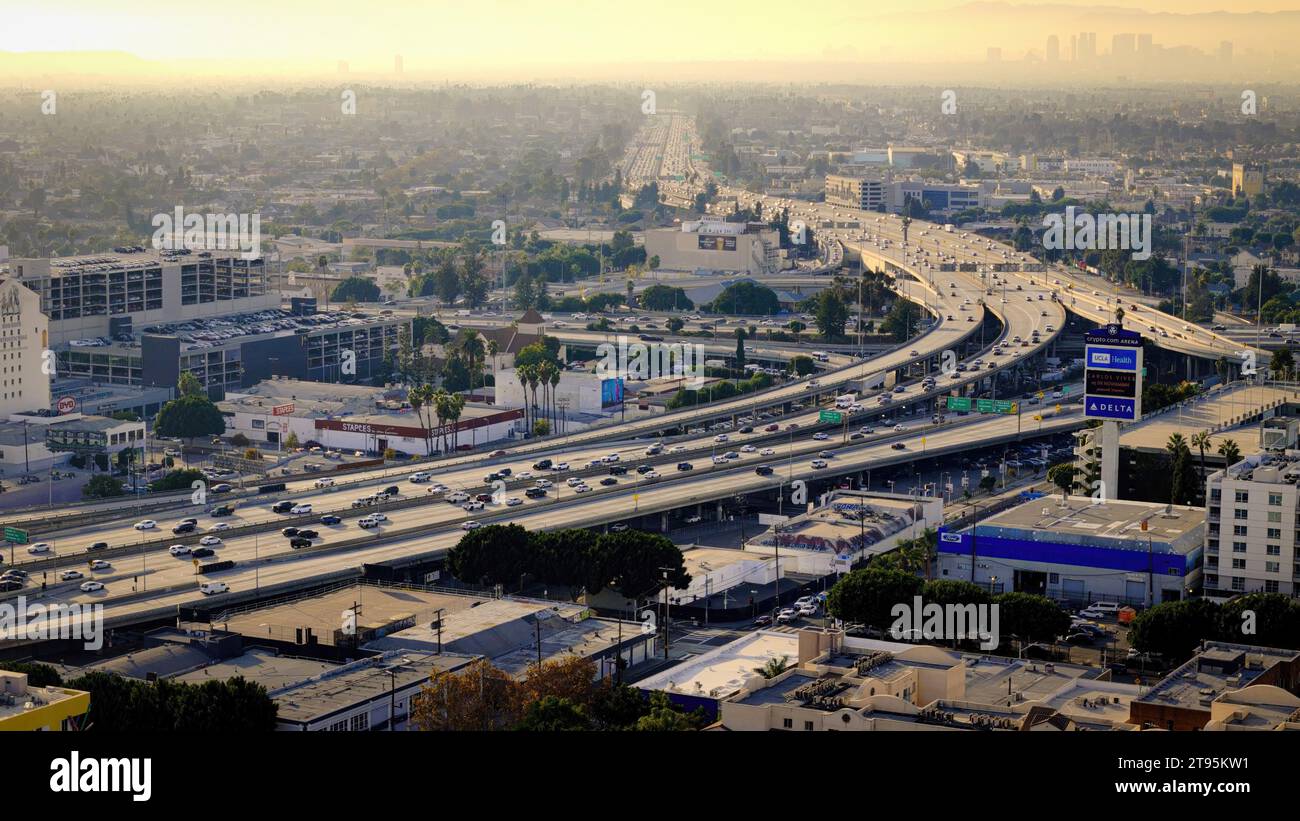 Aerial footage over city on hi-res stock photography and images - Alamy